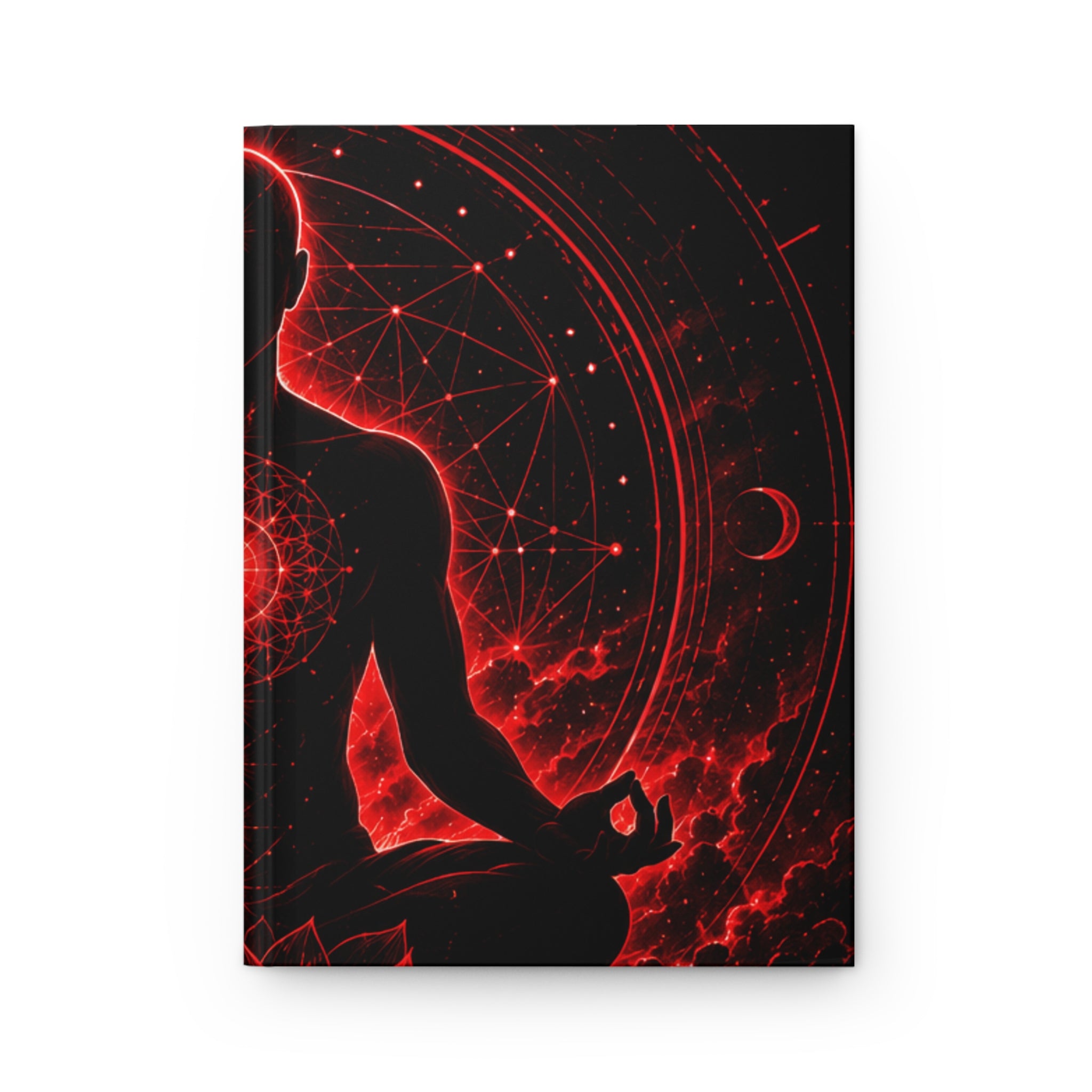 Meditation Journal — Red Cosmic Yoga Spiritual Hardcover Notebook