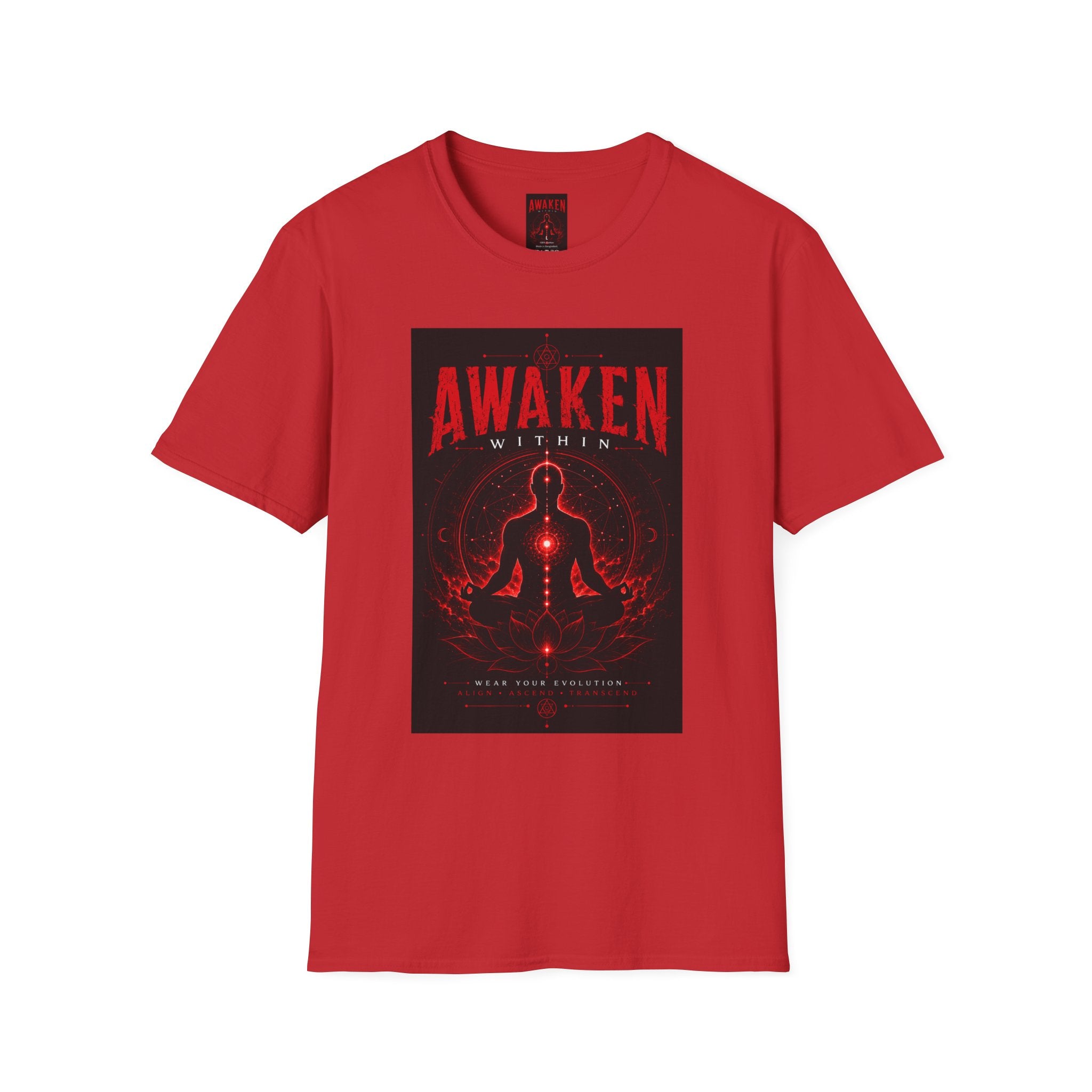 Awaken Within T-Shirt — Red Meditation Energy Graphic Tee