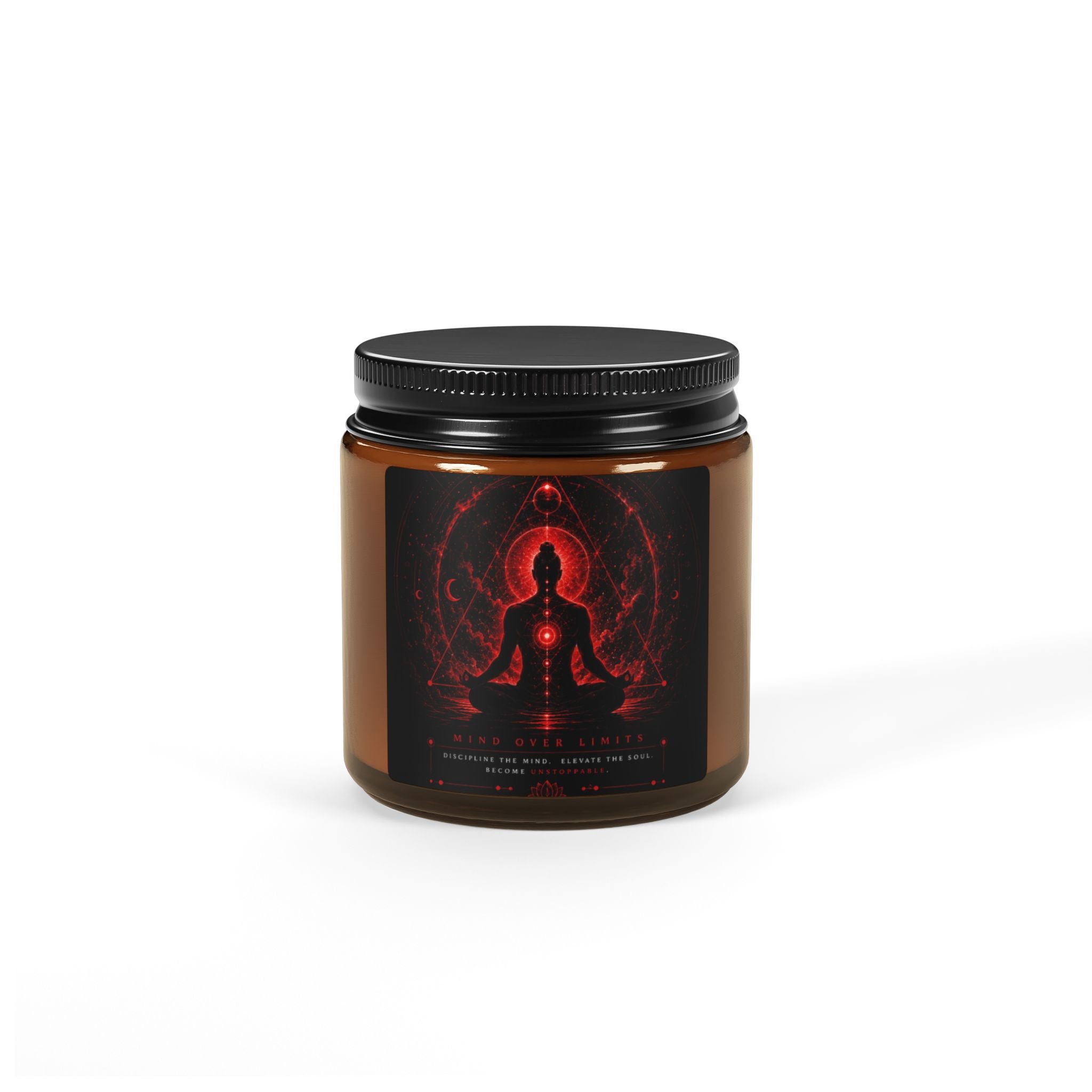 Meditation Soy Candle — Amber Jar Scented Candle with Chakra Artwork