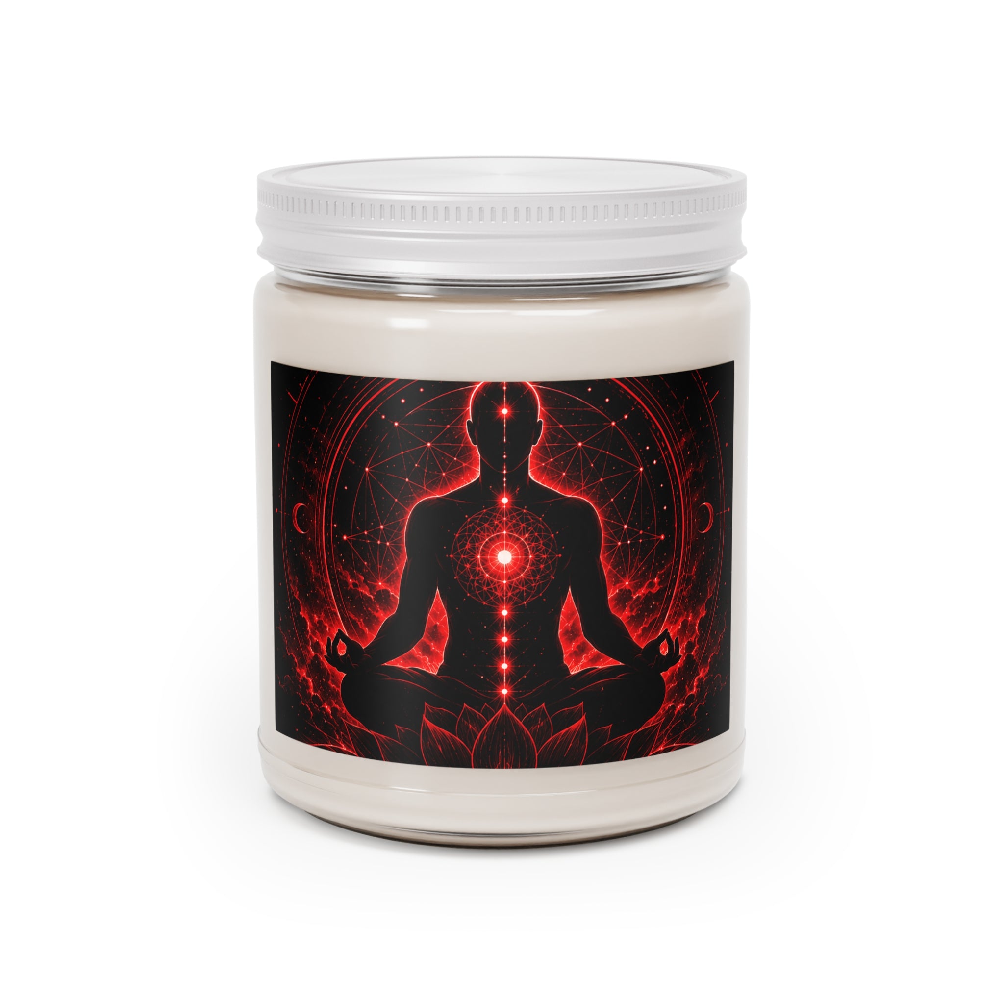 Meditation Chakra Candle — Red Root & Heart Soy Jar (9oz)