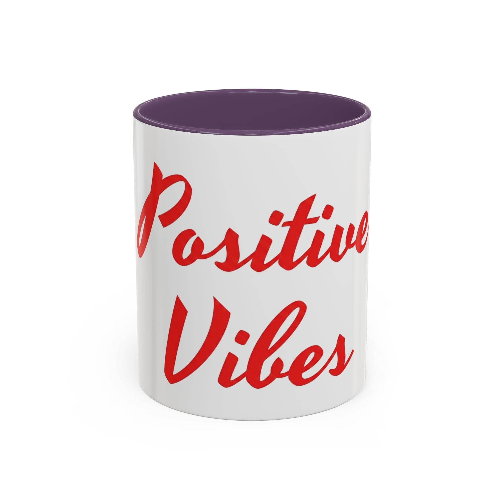 Positive Vibes Coffee Mug — Red Script Accent Mug (11/15 oz)