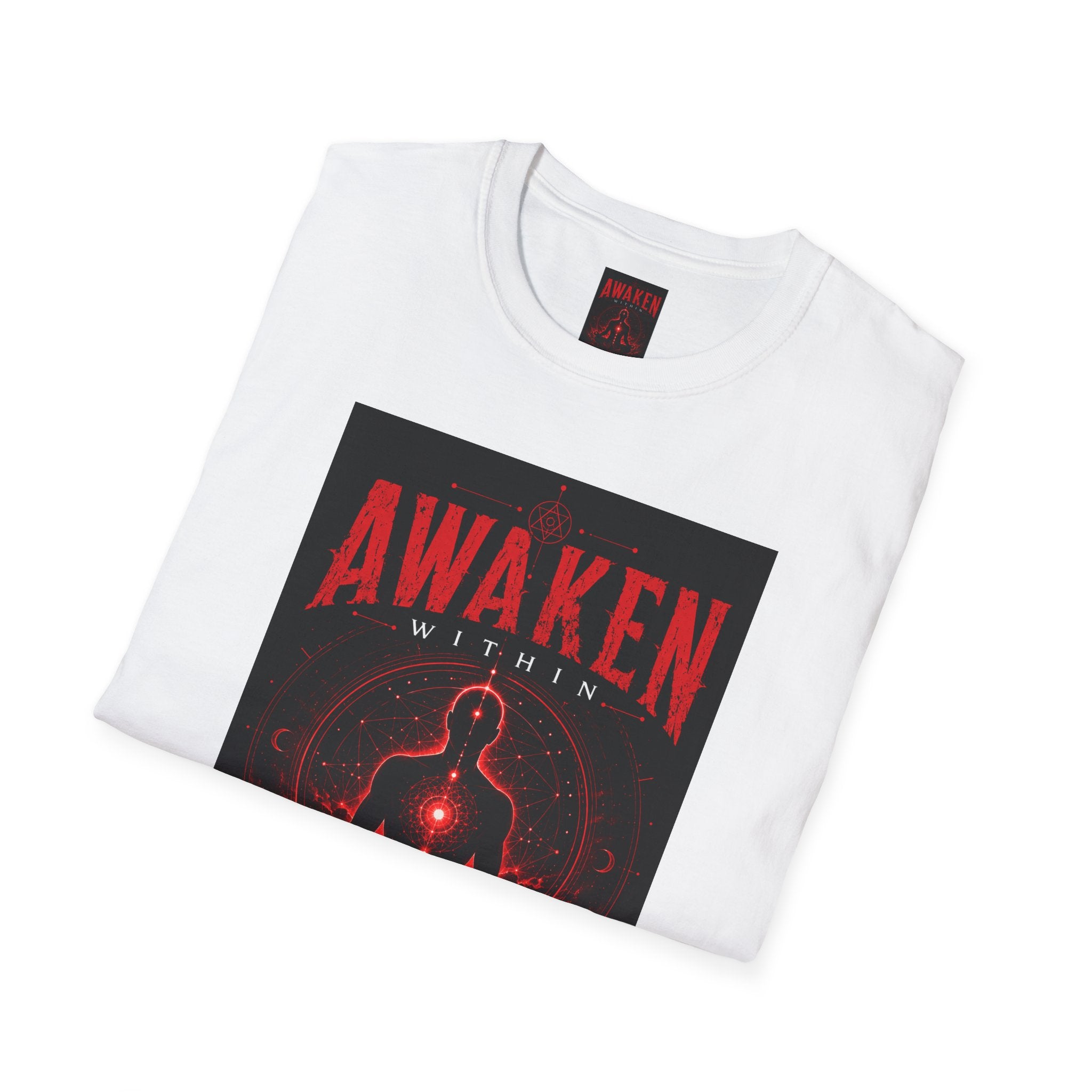 Awaken Within T-Shirt — Red Meditation Energy Graphic Tee