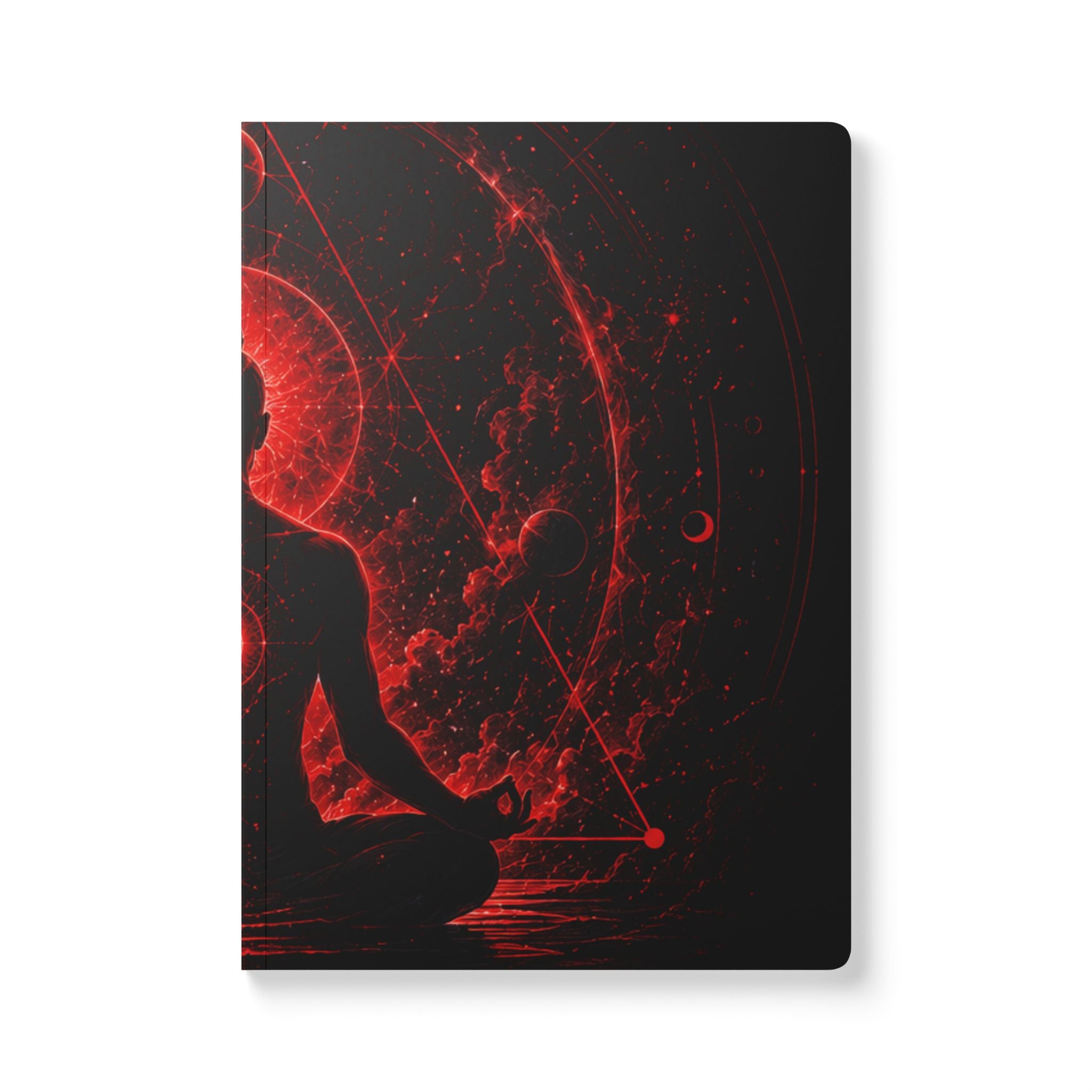 Meditative Moon Journal — Red Cosmic Yoga Softcover Journal