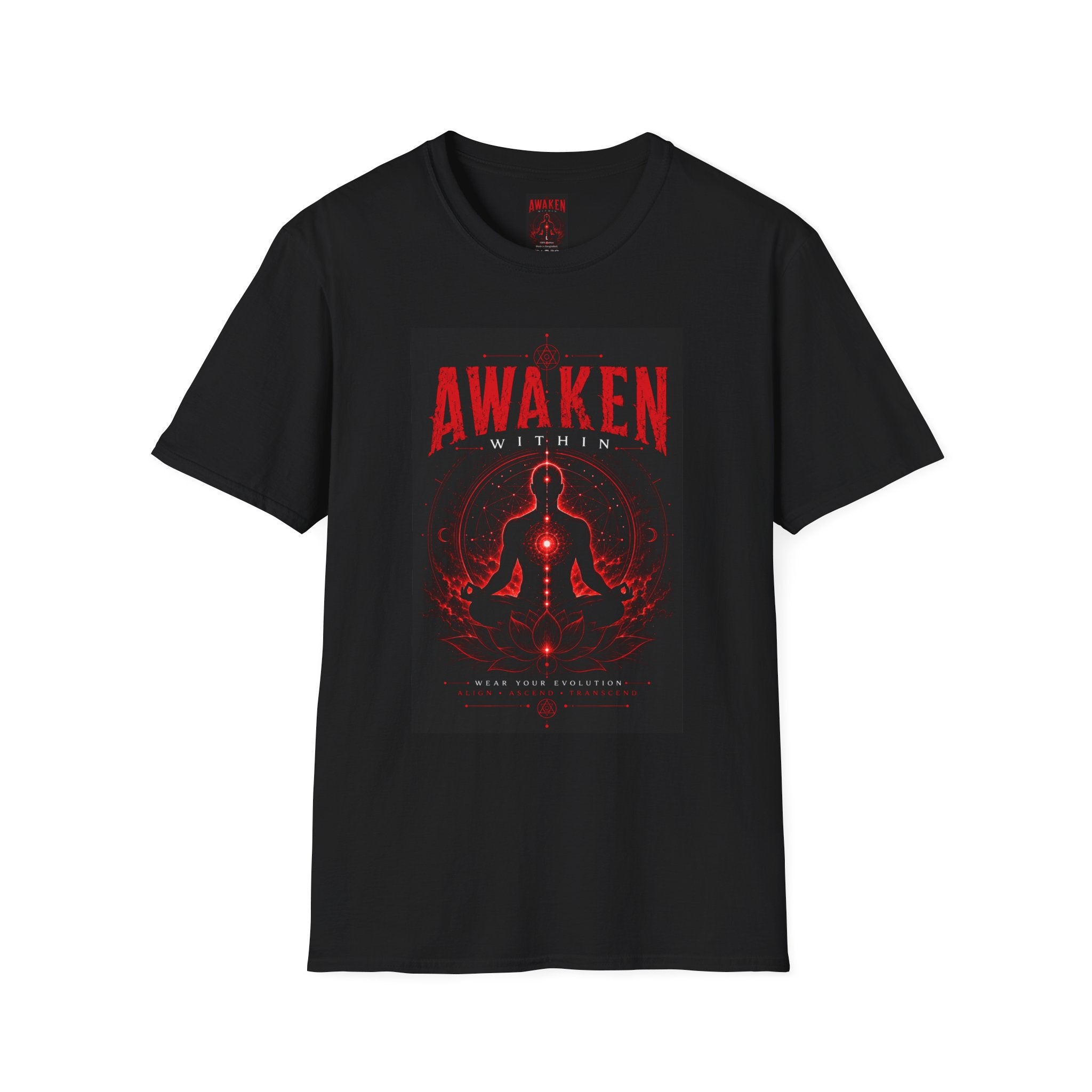Awaken Within T-Shirt — Red Meditation Energy Graphic Tee