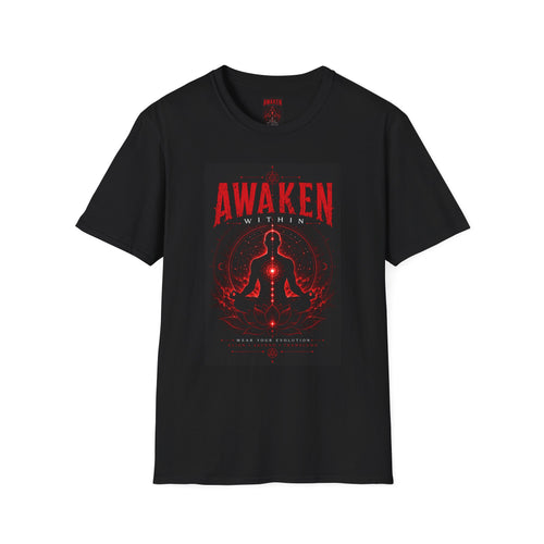 Awaken Within T-Shirt — Red Meditation Energy Graphic Tee