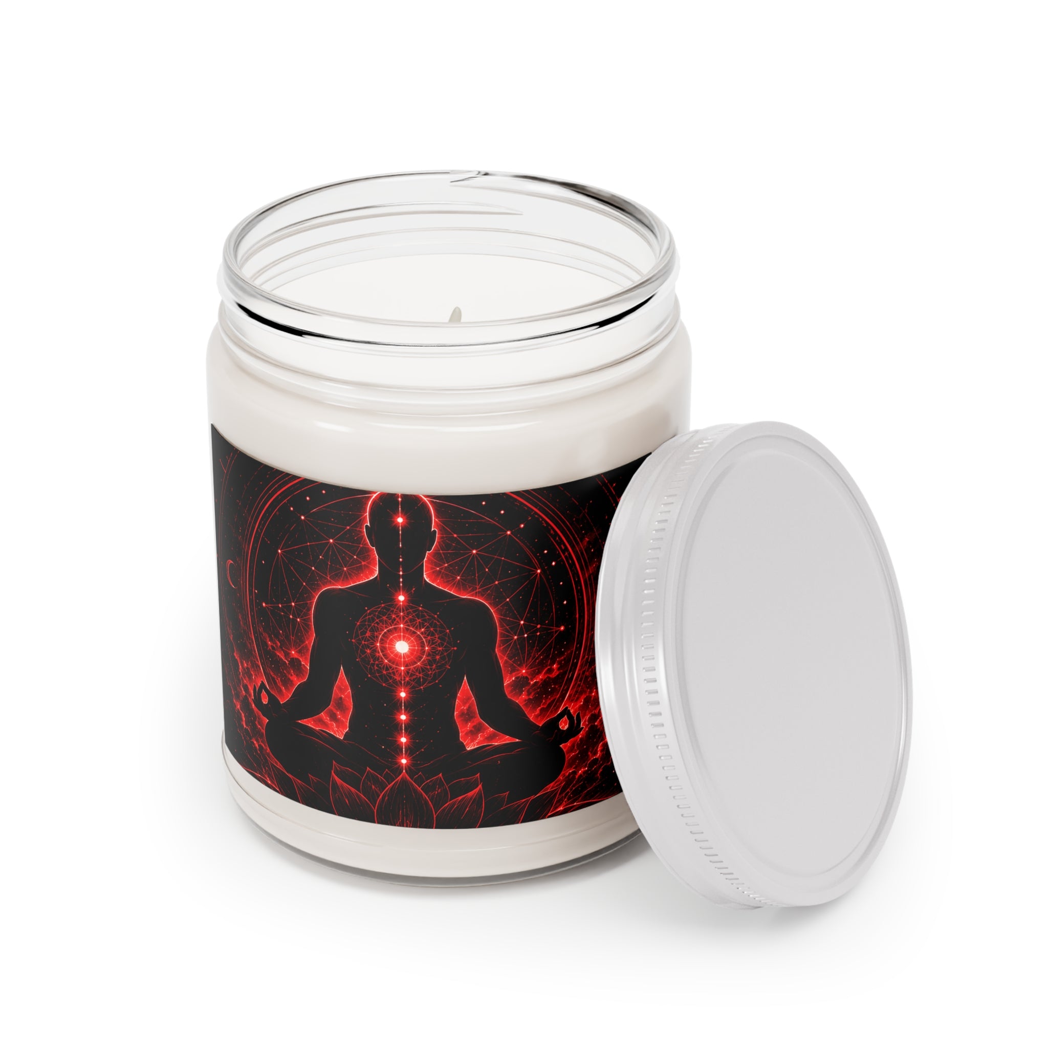 Meditation Chakra Candle — Red Root & Heart Soy Jar (9oz)