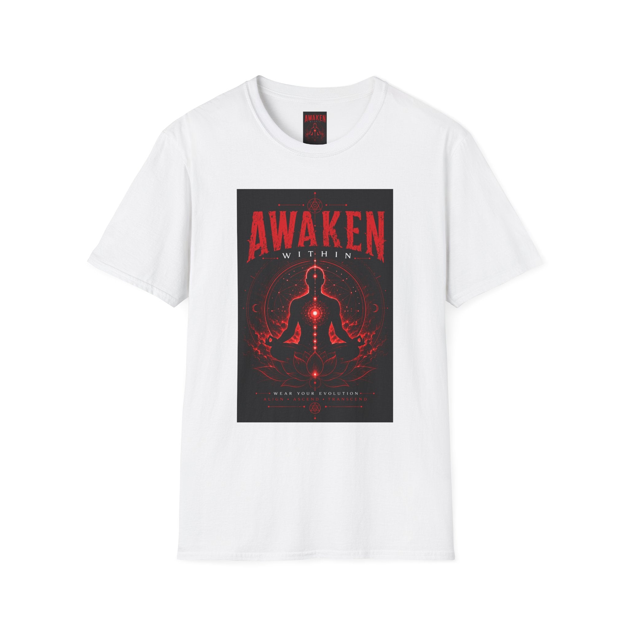 Awaken Within T-Shirt — Red Meditation Energy Graphic Tee
