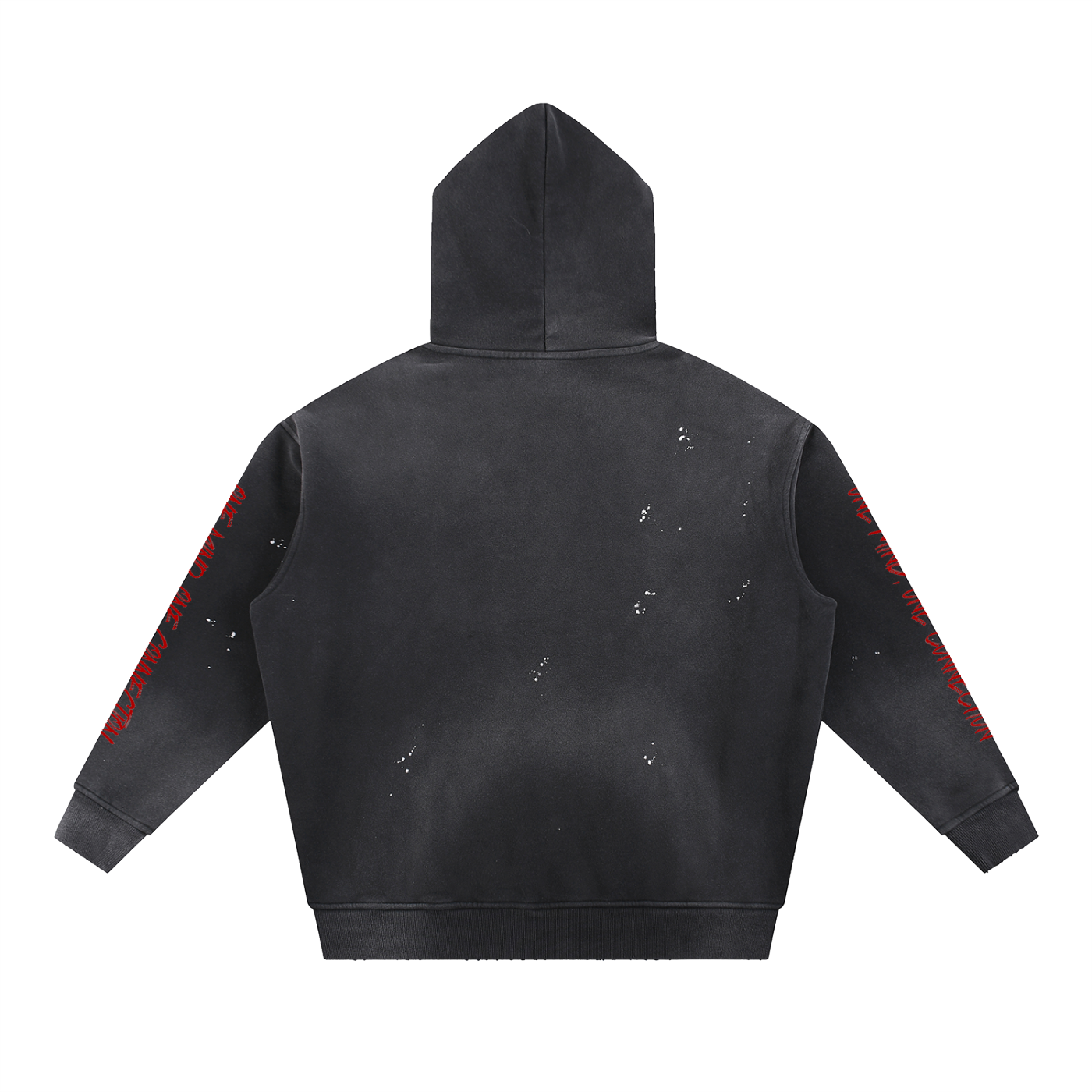 Vintage Washed Frayed Fleece Hoodie